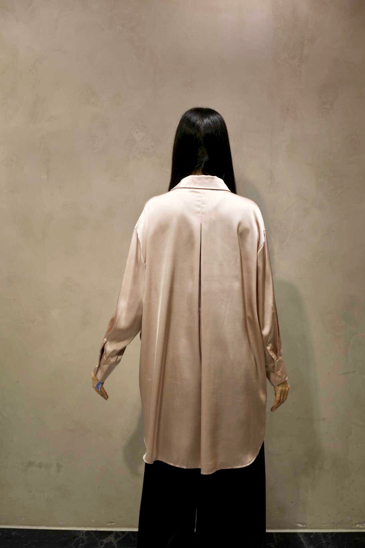 Chemise Satin Asymétrique