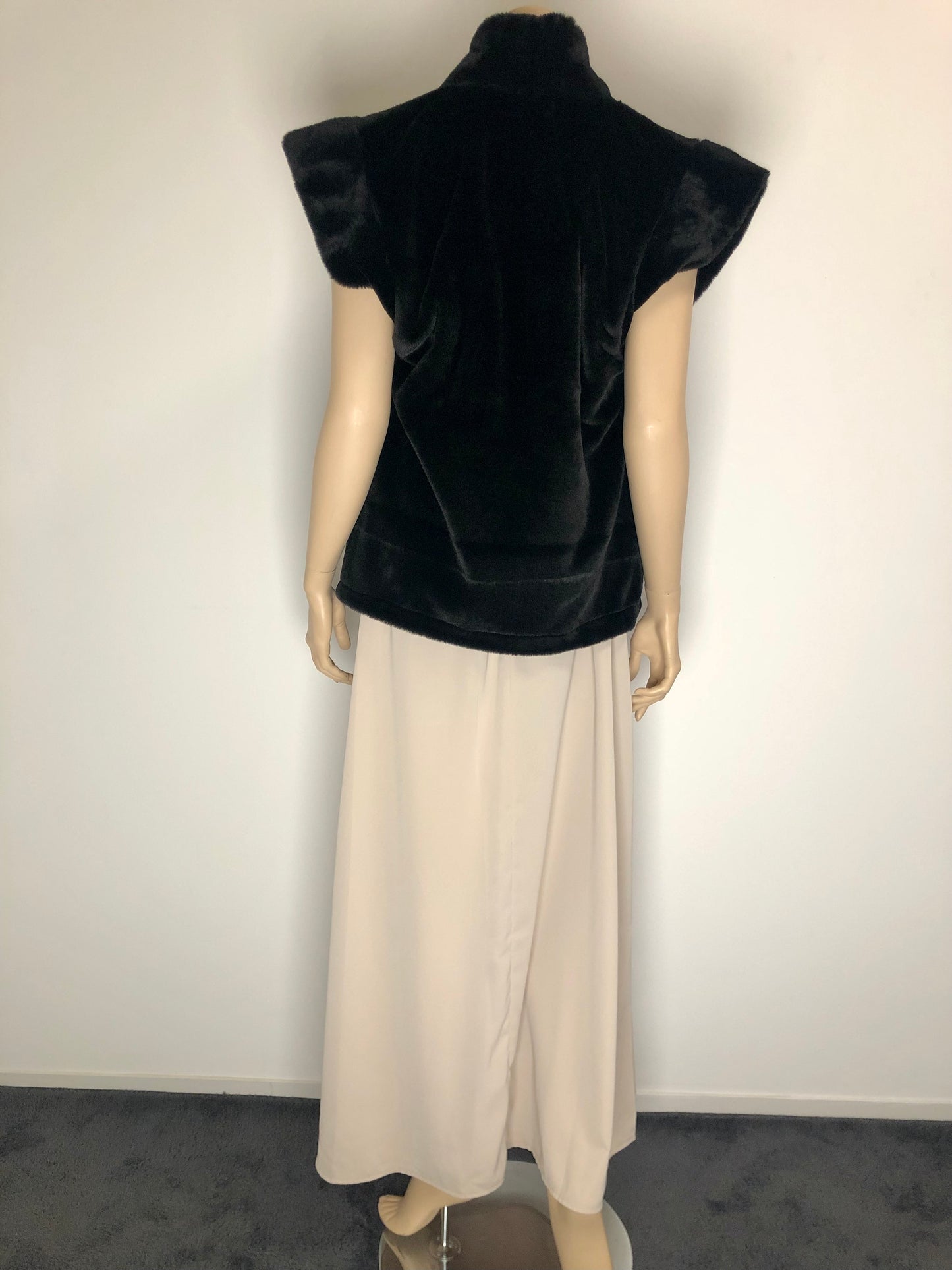 Veste Fausse Fourure Sans Manches