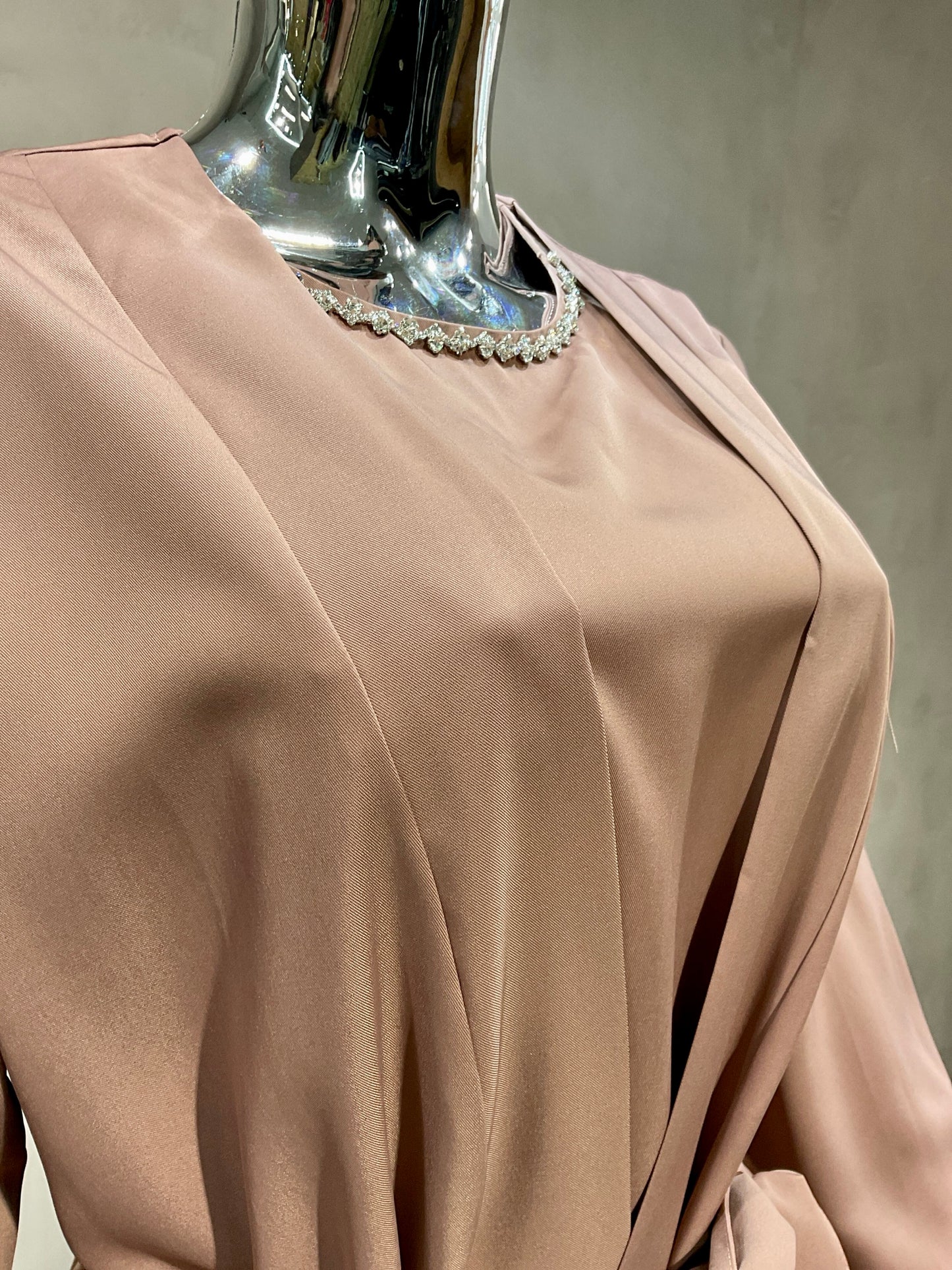 Ensemble Abaya Kimono Cristaux Col