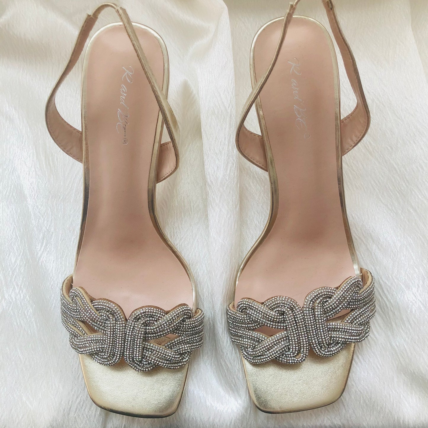 Chaussures Sandales Dorées Strass