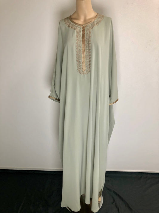 Abaya Papillon Oversize Broderies Dorées