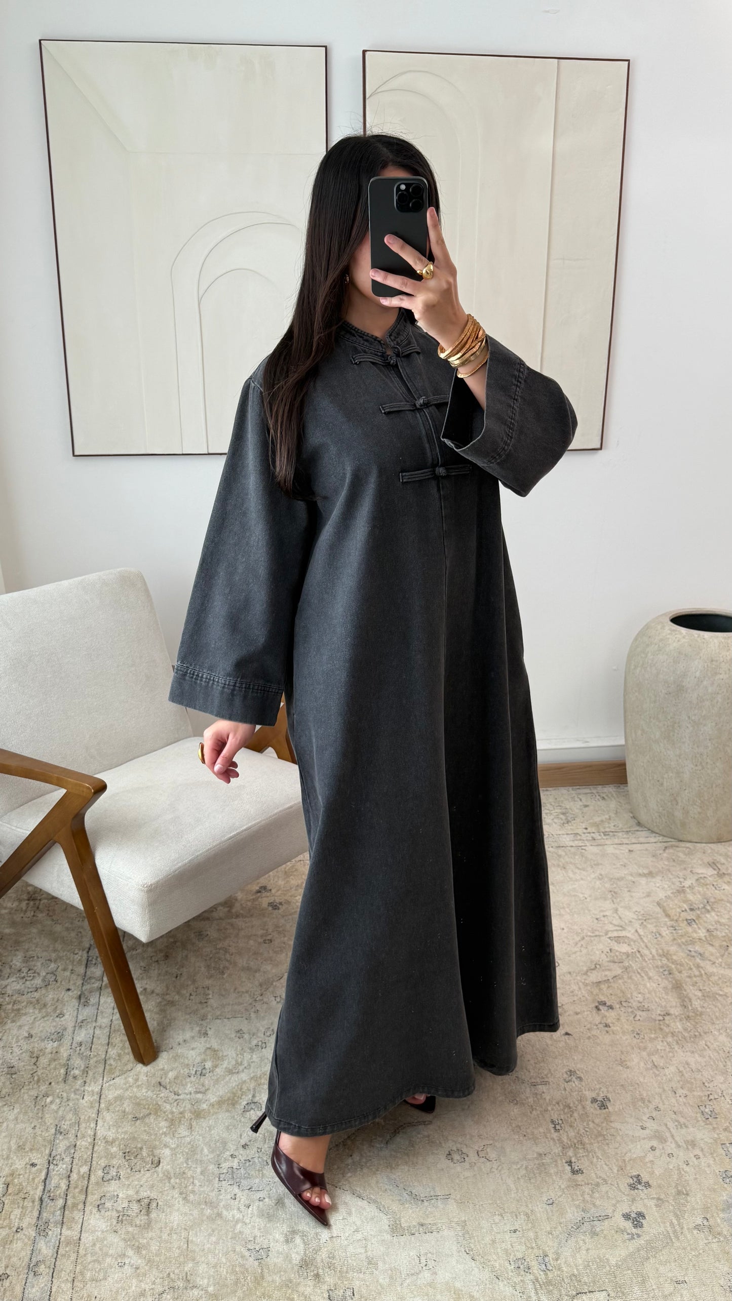 Robe longue en jean