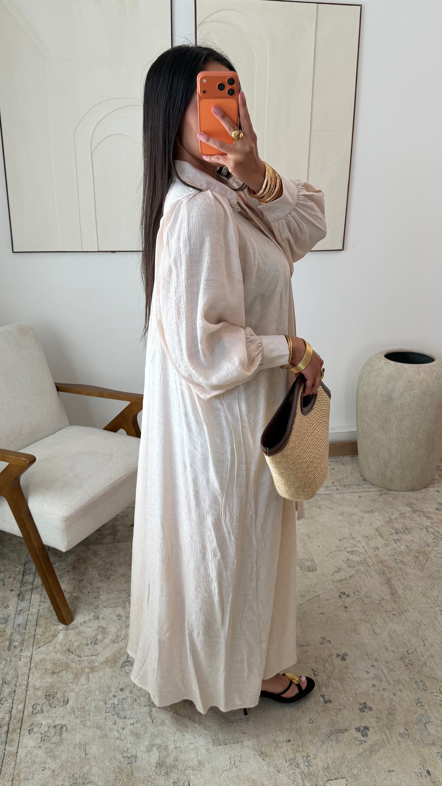 Robe oversize col lavallière