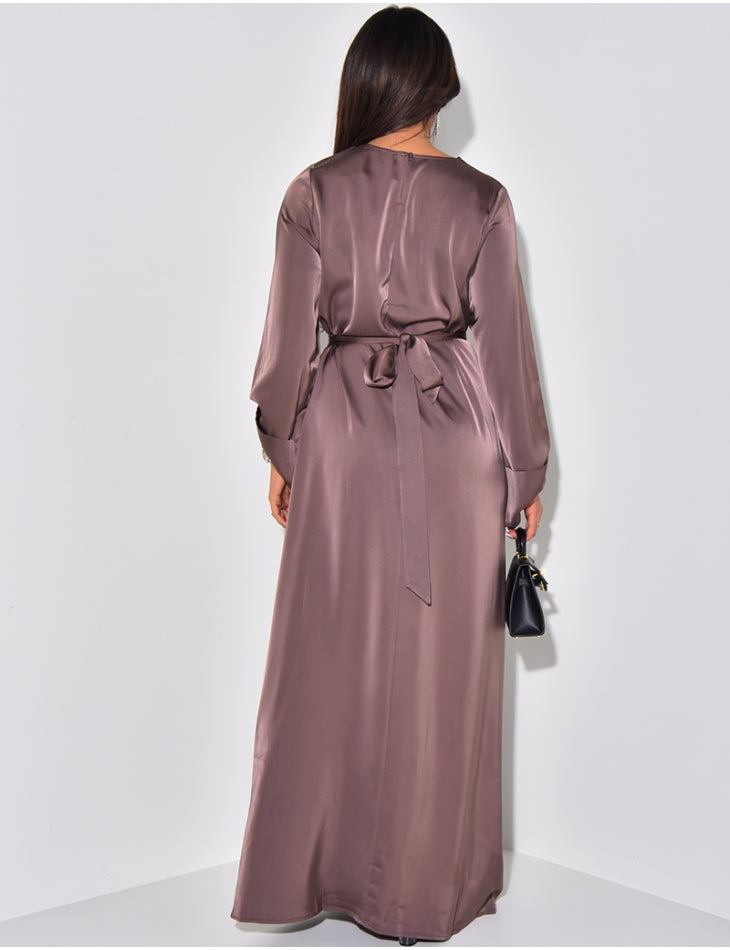 Abaya Satin Manches Repliées