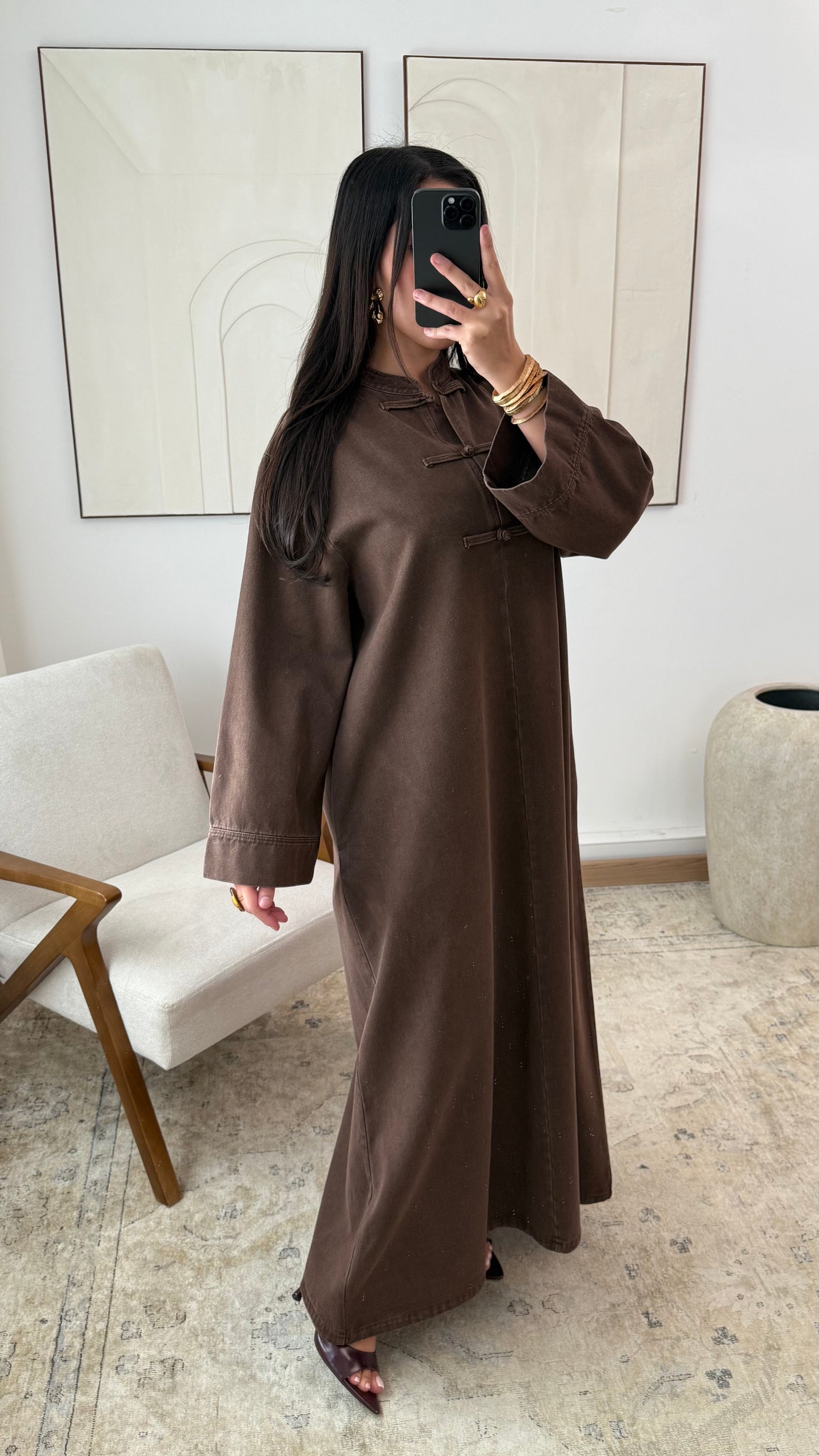 Robe longue en jean