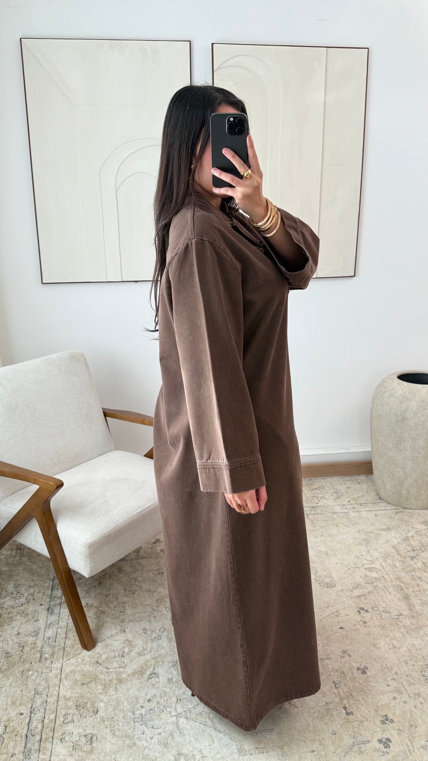 Robe longue en jean