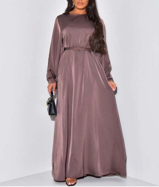 Abaya Satin Manches Repliées